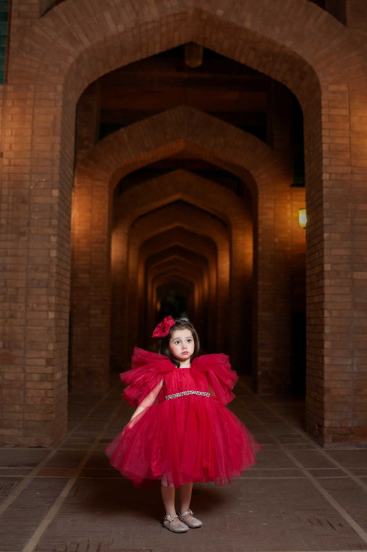 FLUFFY FROCK RED 4110