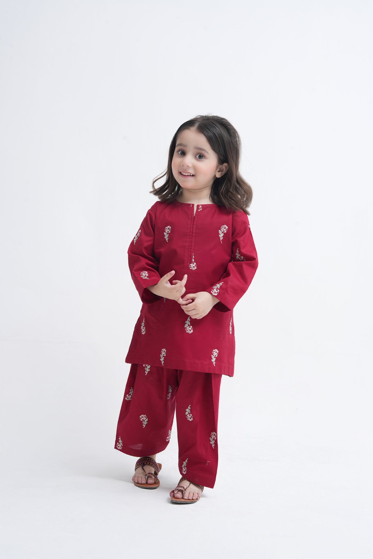 2 PIECE EMBROIDERED LAWN SUIT MAROON KFM-1020