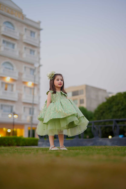 FLOWER FROCK SEA GREEN 4107