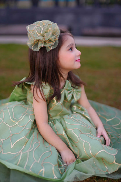 FLOWER FROCK SEA GREEN 4107