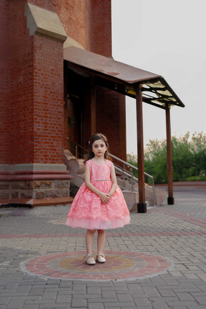 BUTTER FLY FROCK PEACH 4104