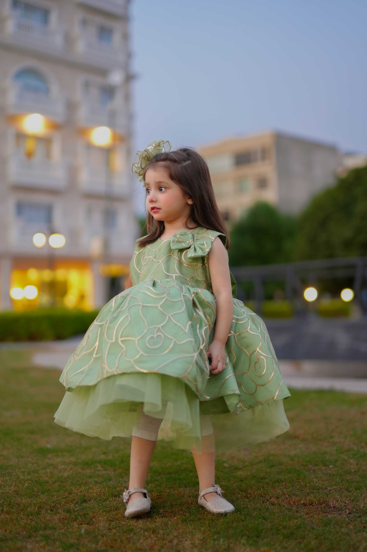 FLOWER FROCK SEA GREEN 4107