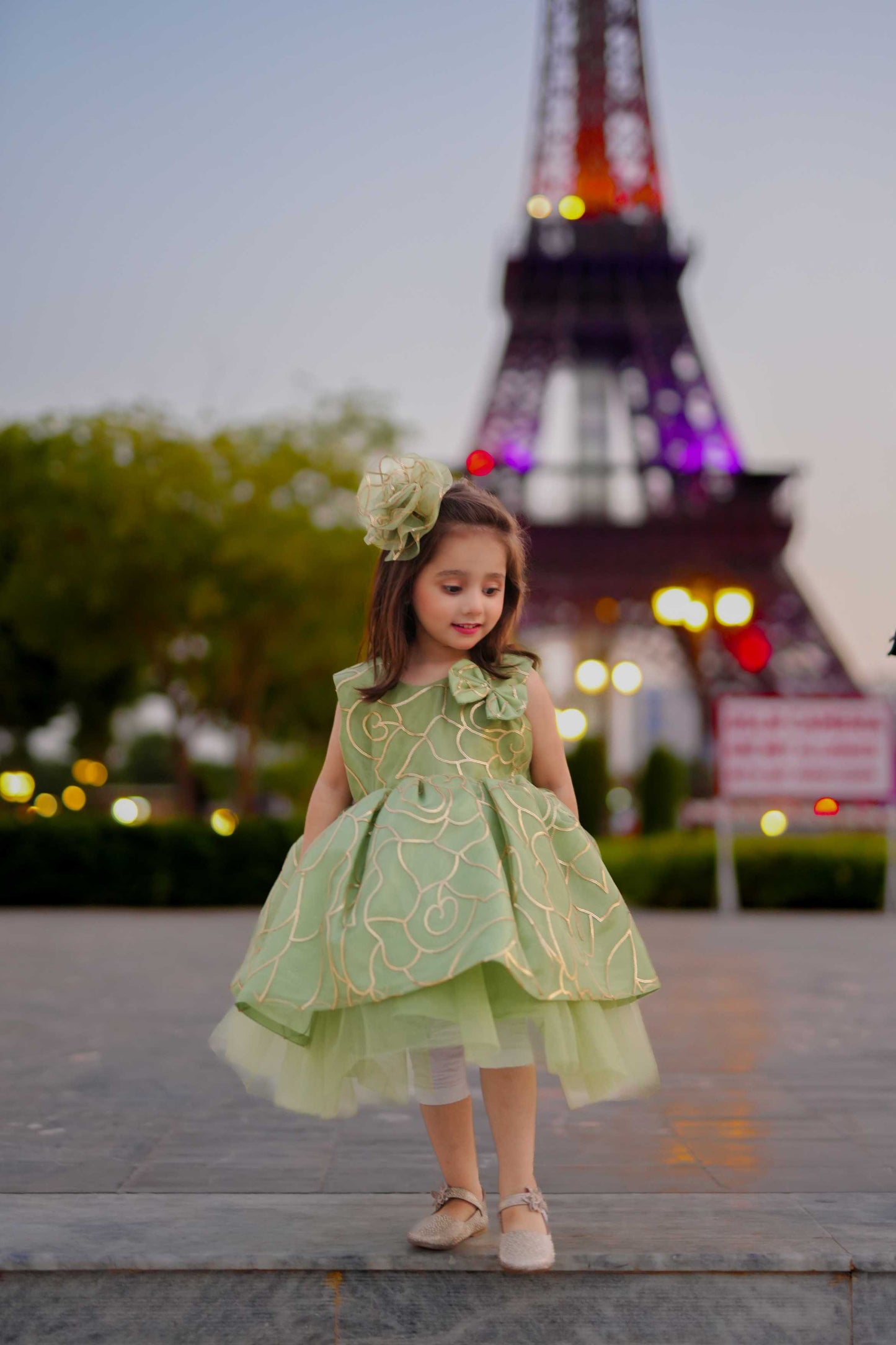 FLOWER FROCK SEA GREEN 4107