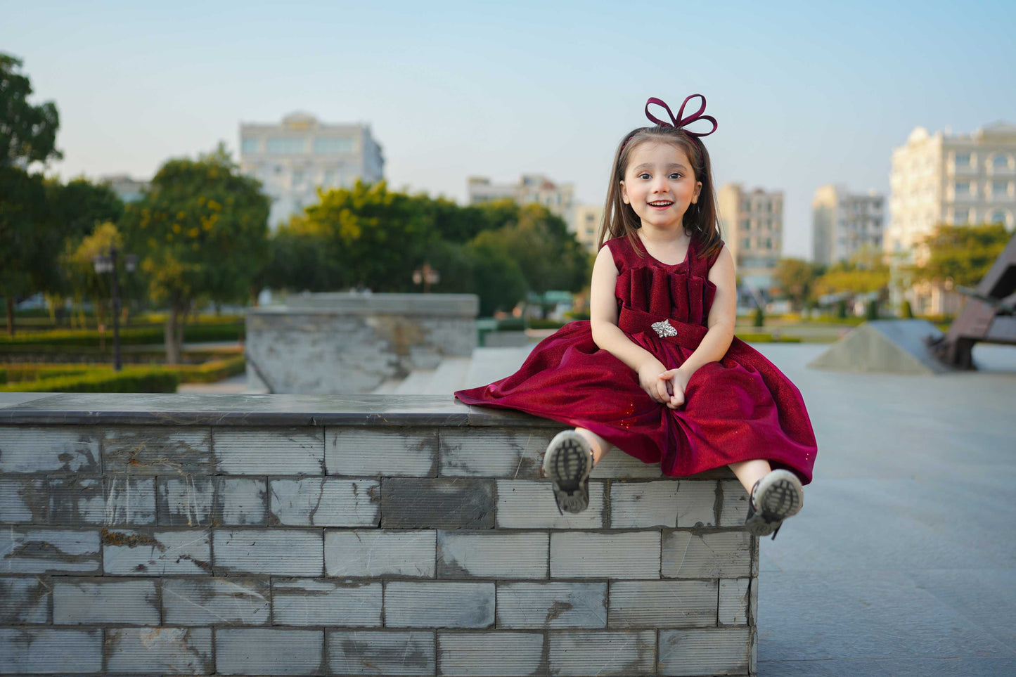 MOON LIGHT FROCK MAROON 4113