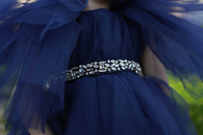 FLUFFY FROCK NAVY BLUE 4109