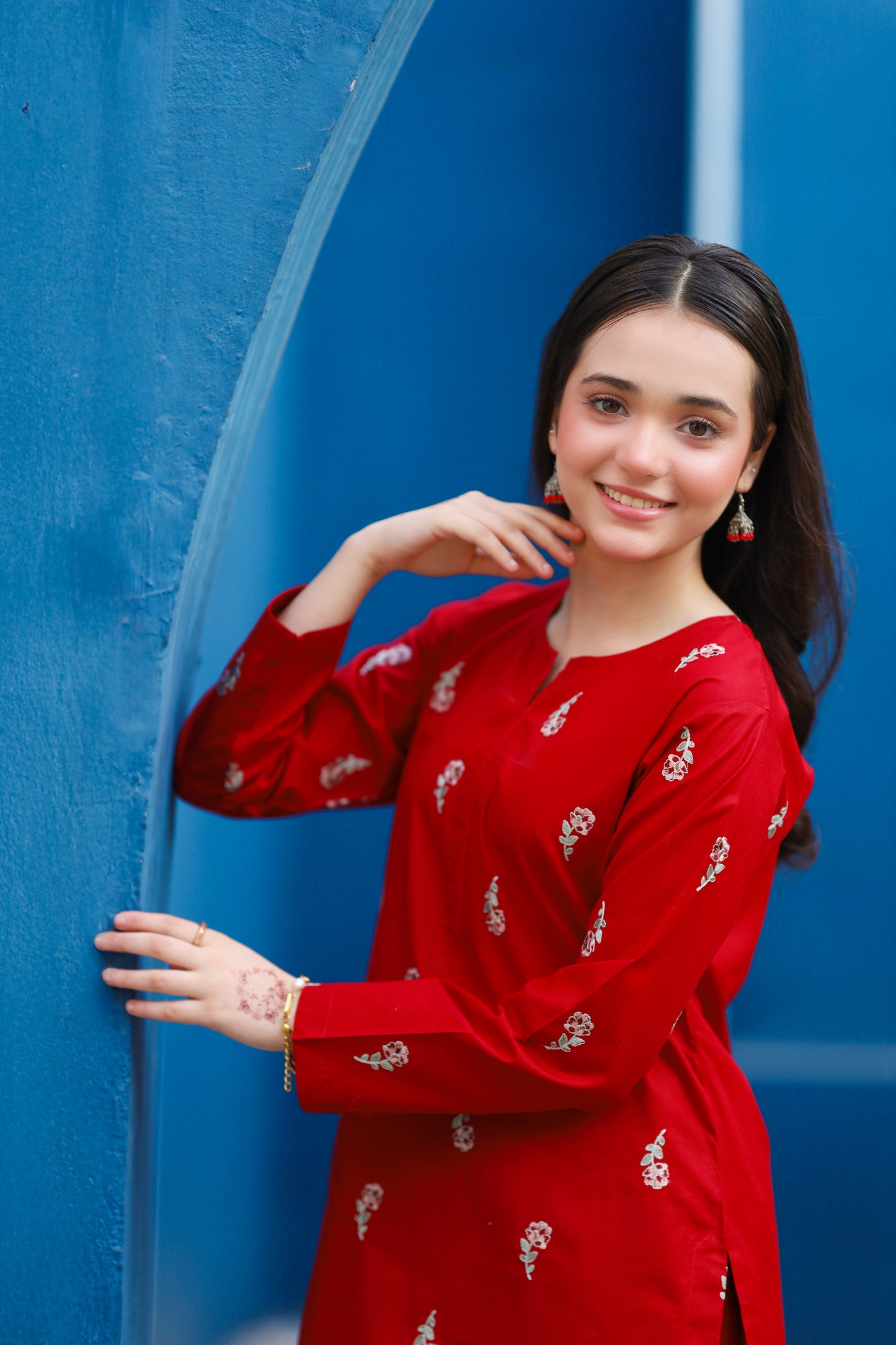 2 PIECE EMBROIDERED LAWN SUIT MAROON KFM-1020