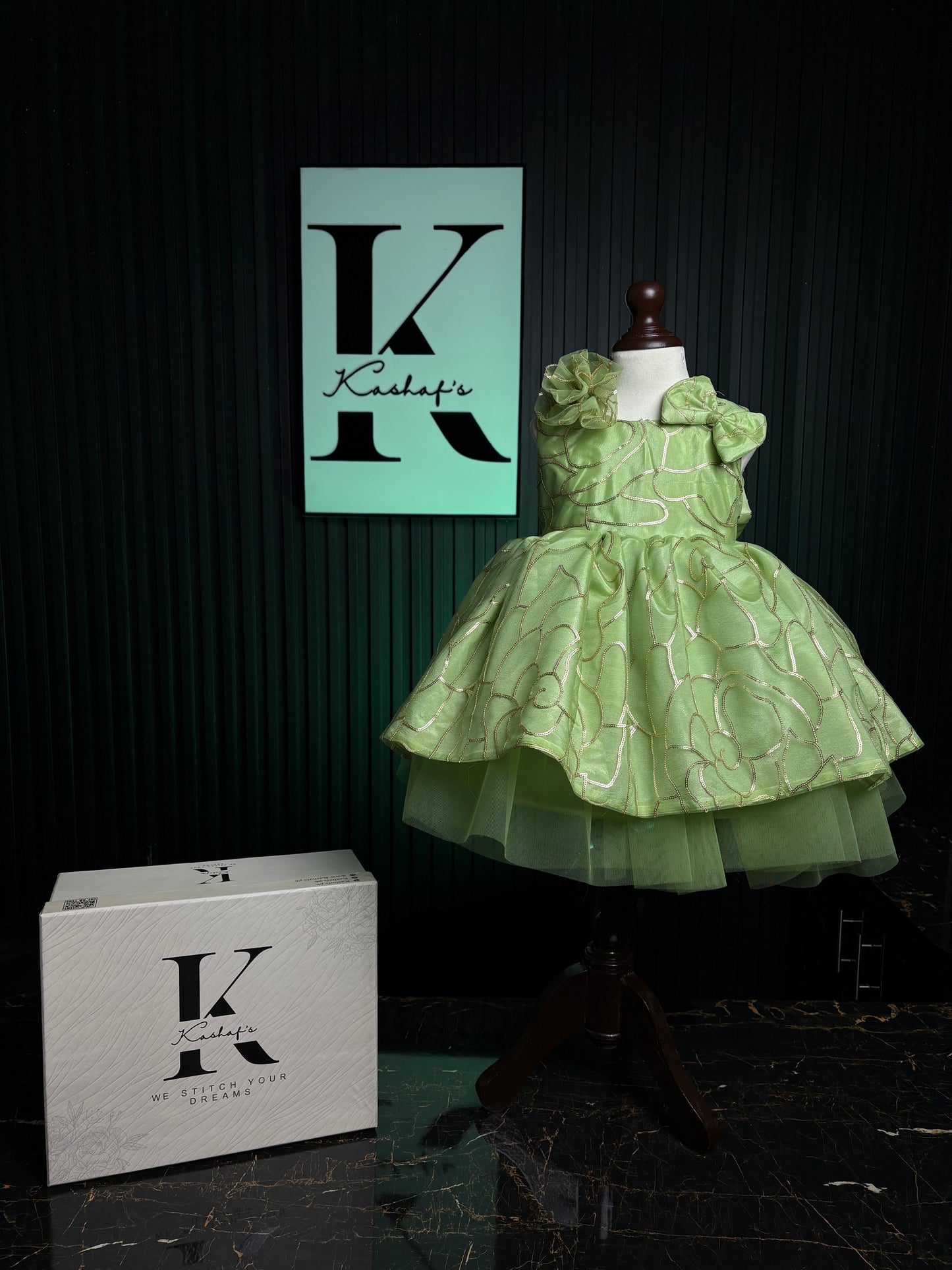 FLOWER FROCK SEA GREEN 4107