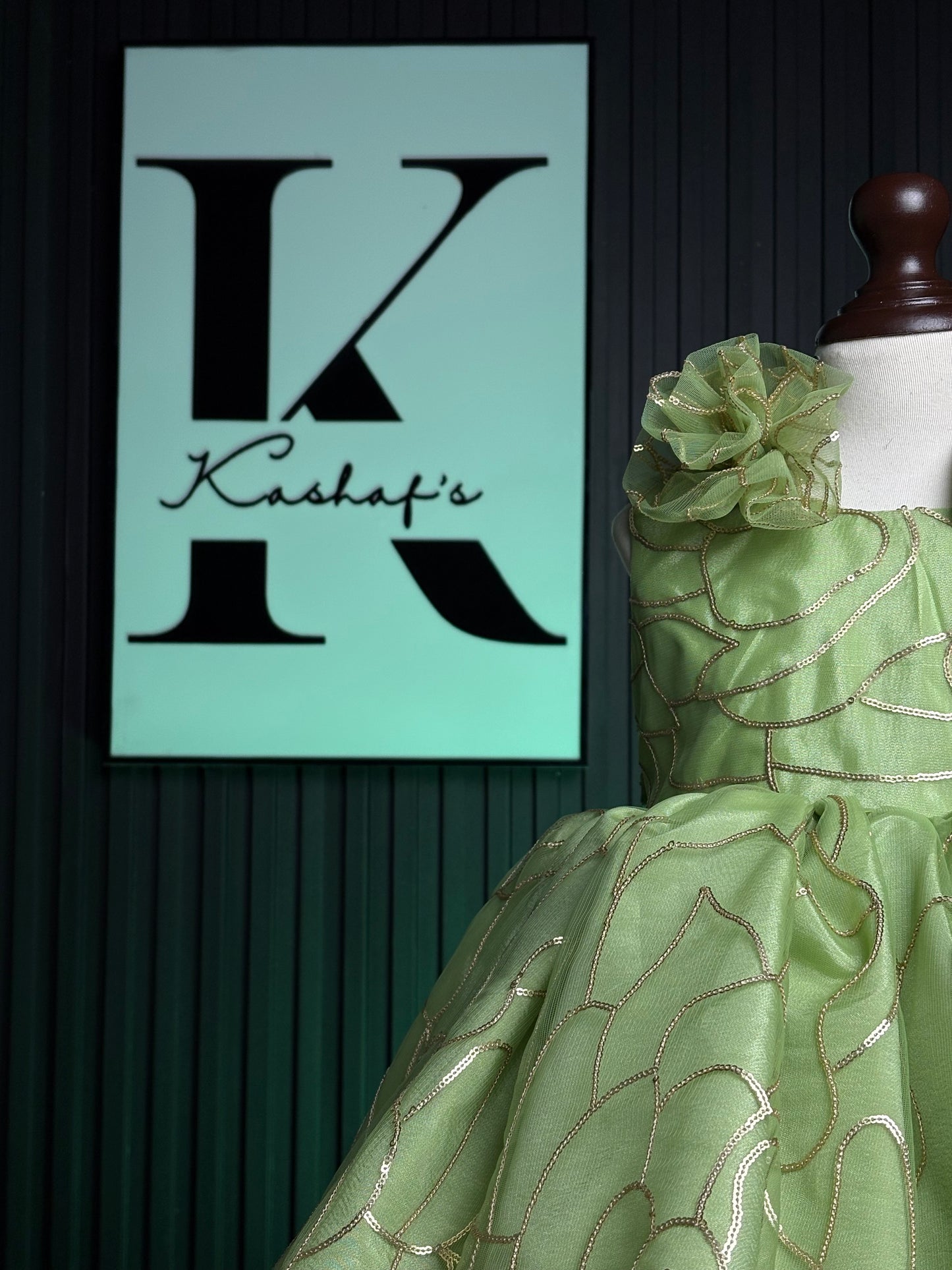 FLOWER FROCK SEA GREEN 4107