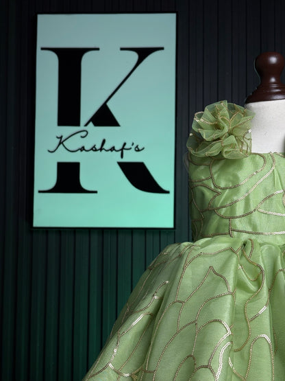 FLOWER FROCK SEA GREEN 4107