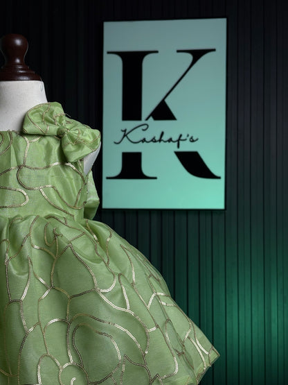 FLOWER FROCK SEA GREEN 4107