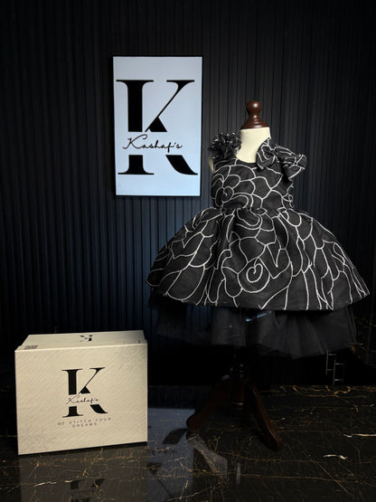 FLOWER FROCK BLACK 4105