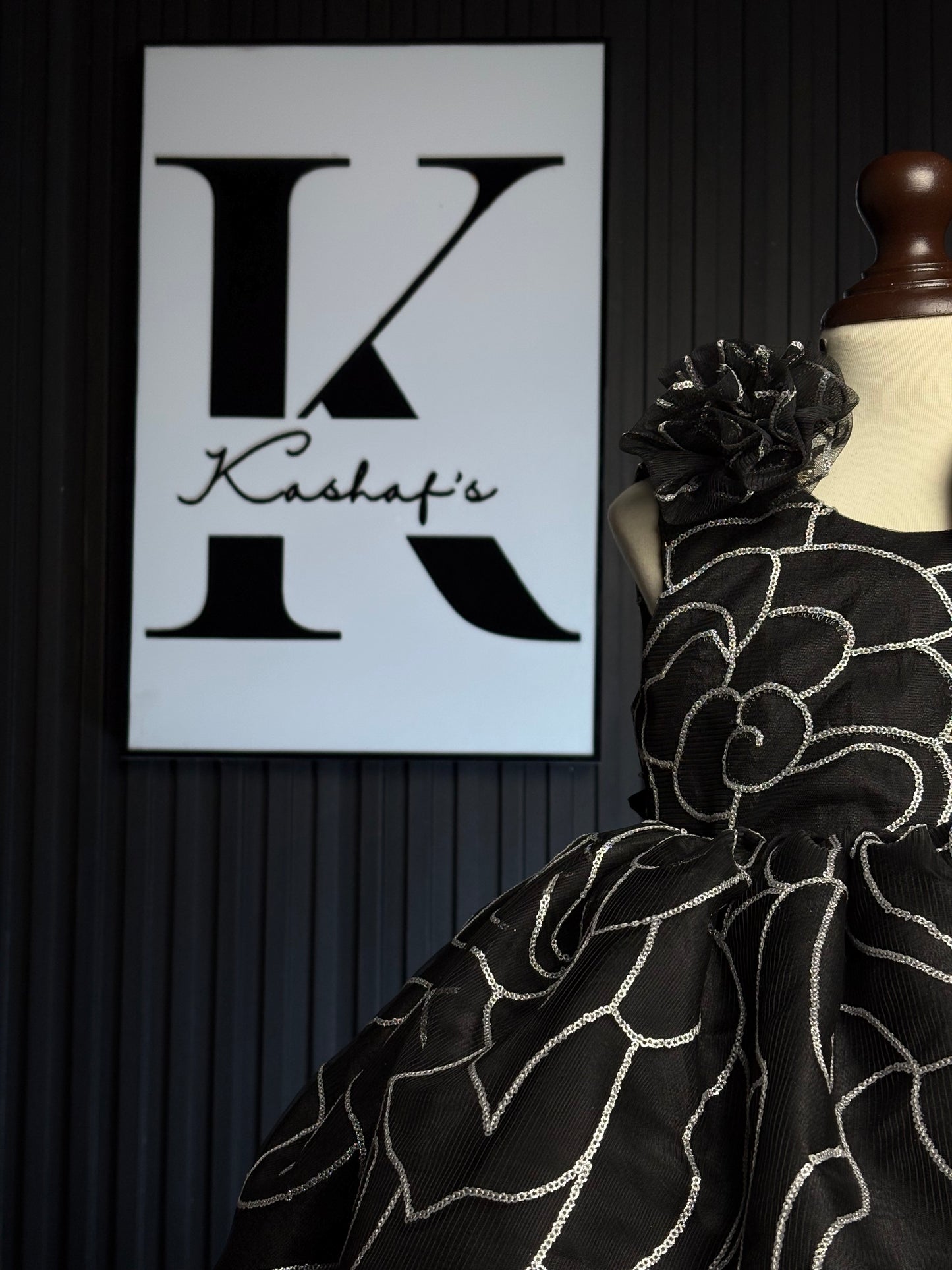 FLOWER FROCK BLACK 4105