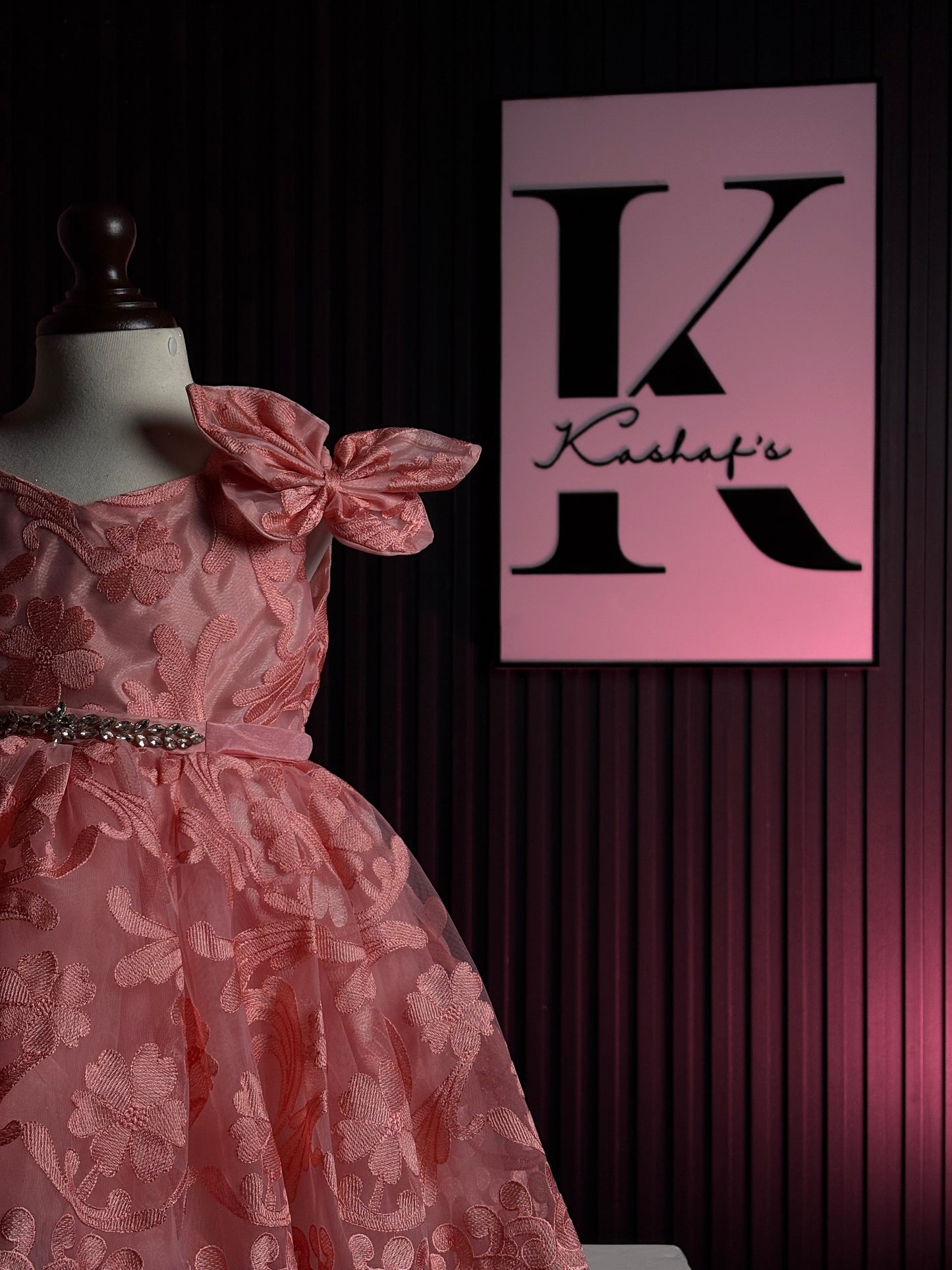 BUTTER FLY FROCK PEACH 4104