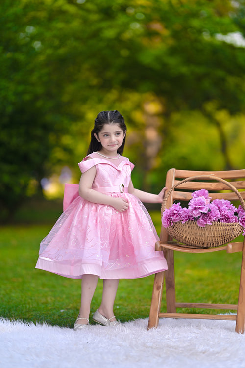 BABY EMBROIDED FROCK PINK KRG-3001