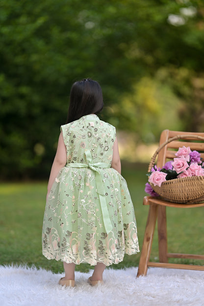 BABY EMBROIDED FROCK PISTA KGG-3007