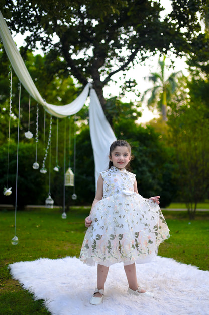 BABY EMBROIDED FROCK WHITE KGG-3008