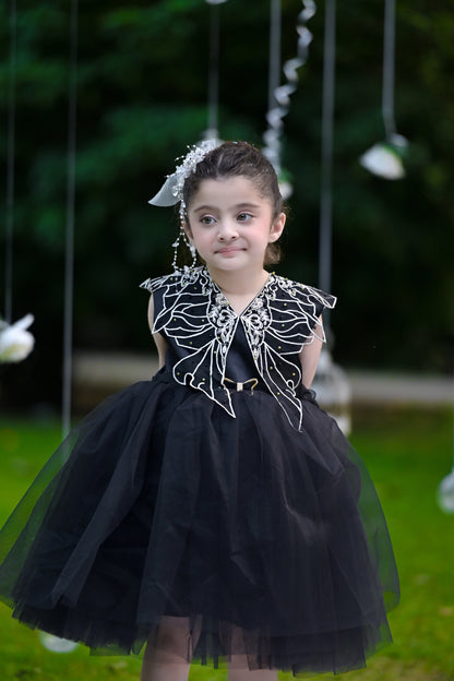BABY EMBROIDED FROCK BLACK KDB-3005