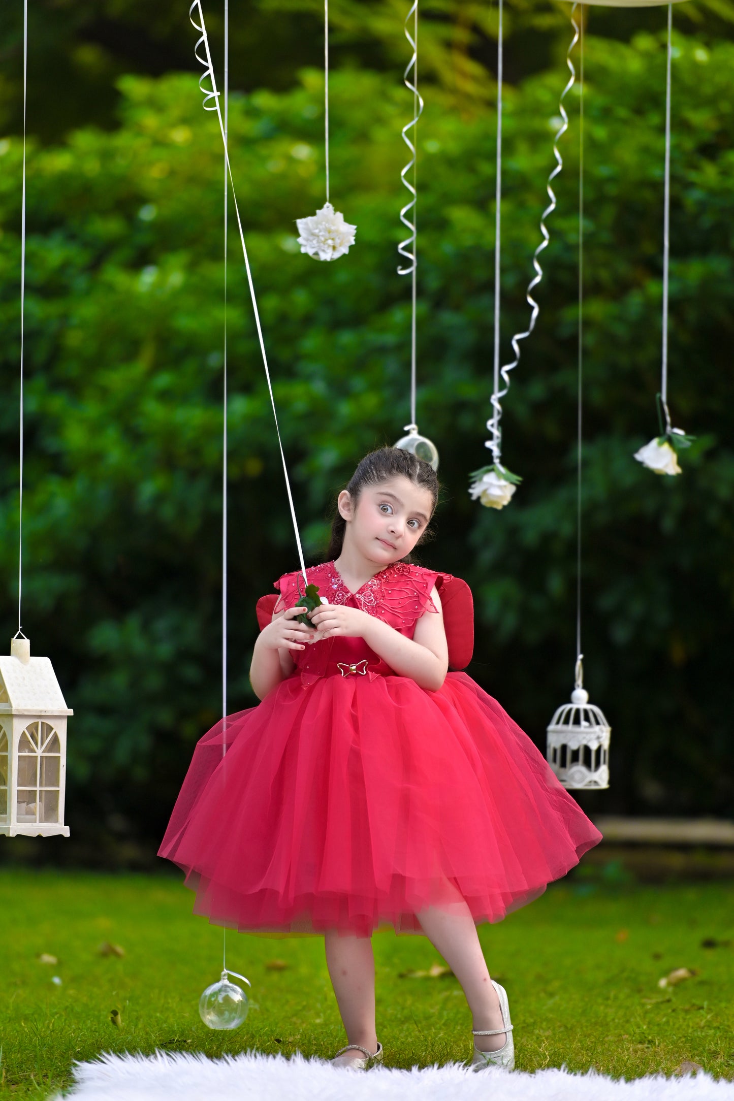 BABY EMBROIDED FROCK SHOWKING PINK KDB-3003