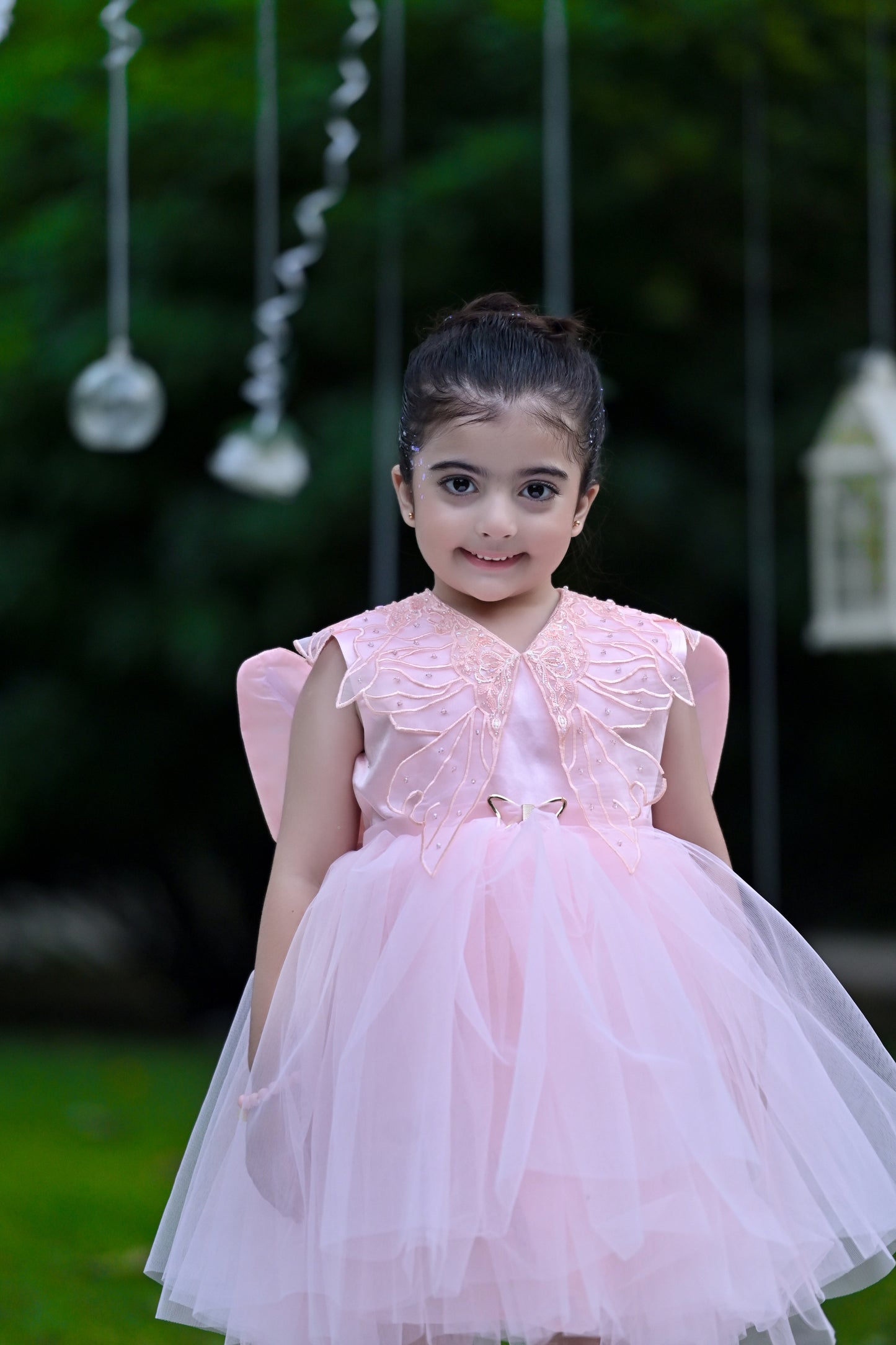 BABY EMBROIDED FROCK PEACH KDB-3004