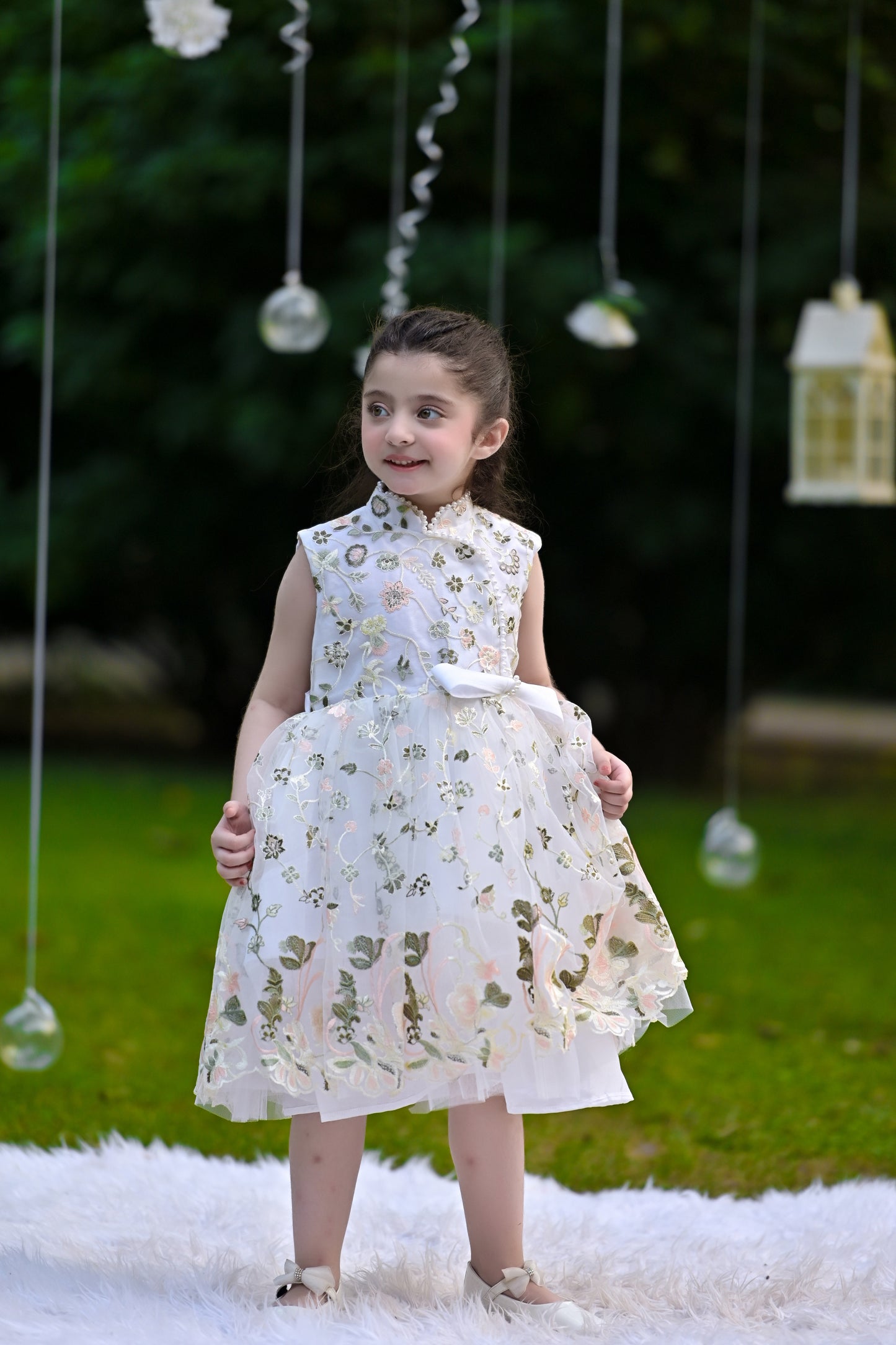 BABY EMBROIDED FROCK WHITE KGG-3008