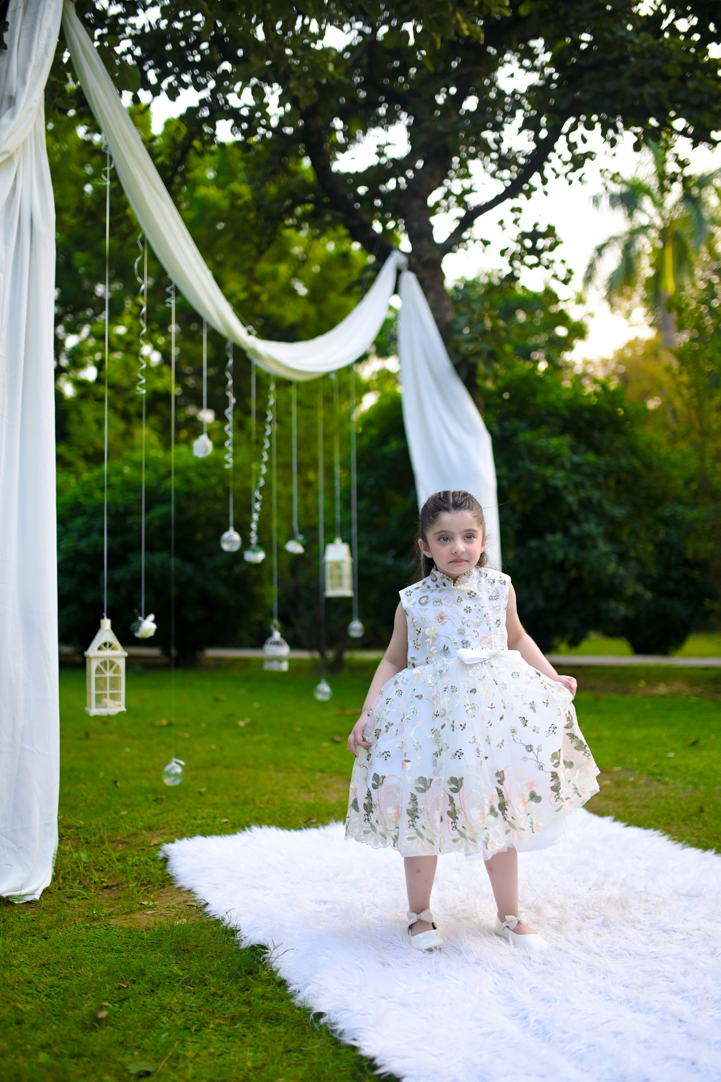 BABY EMBROIDED FROCK WHITE KGG-3008