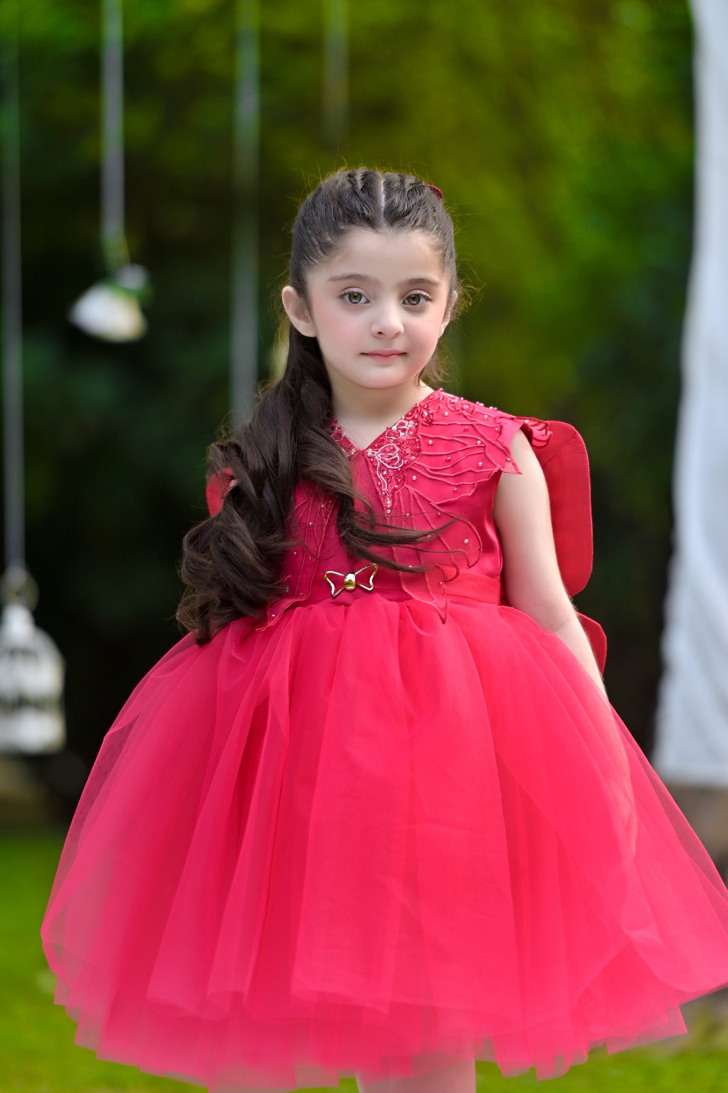 BABY EMBROIDED FROCK SHOWKING PINK KDB-3003