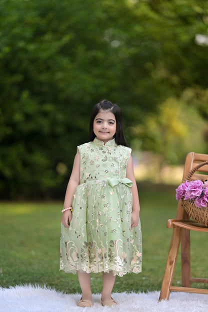 BABY EMBROIDED FROCK PISTA KGG-3007