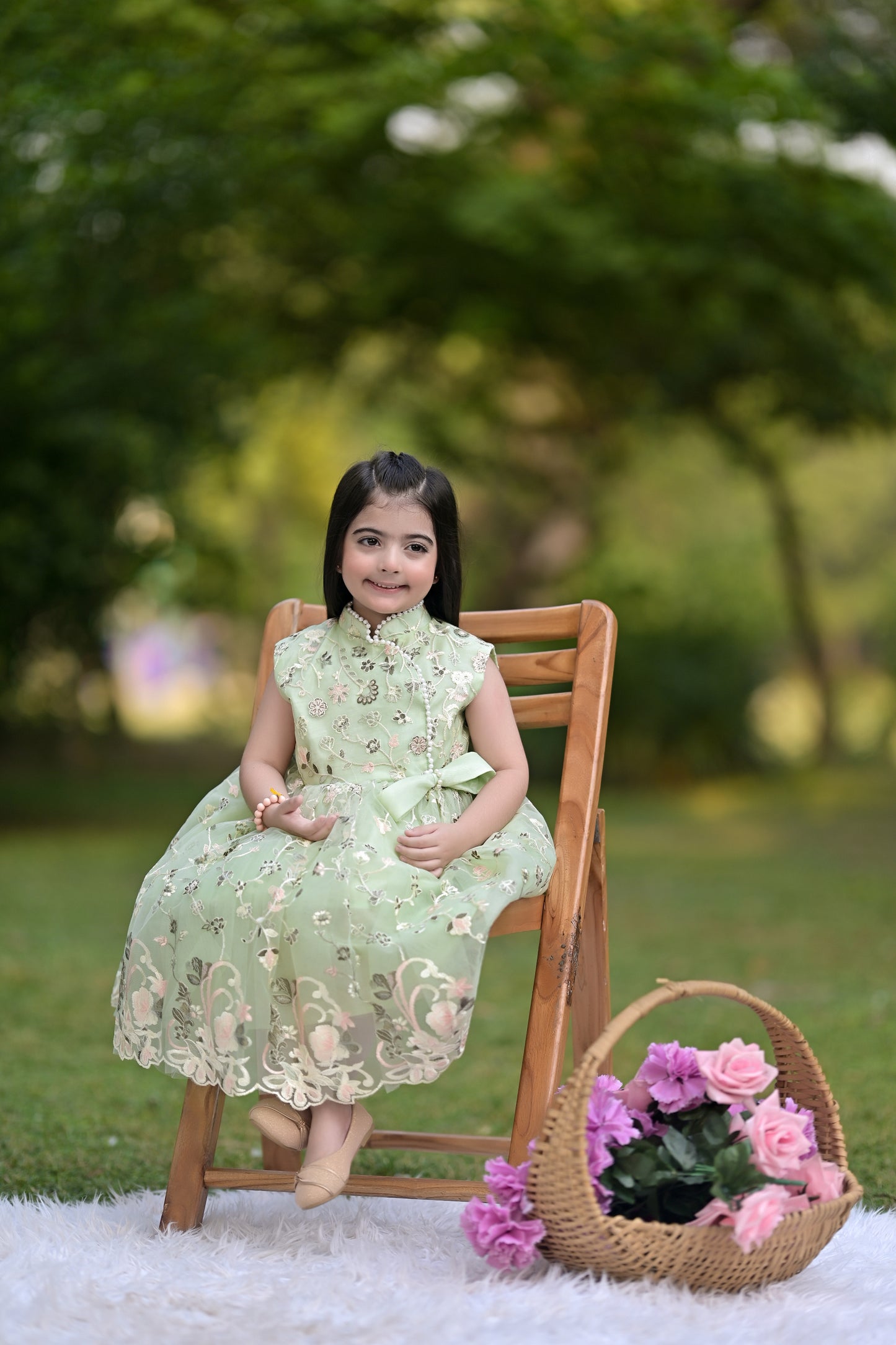 BABY EMBROIDED FROCK PISTA KGG-3007