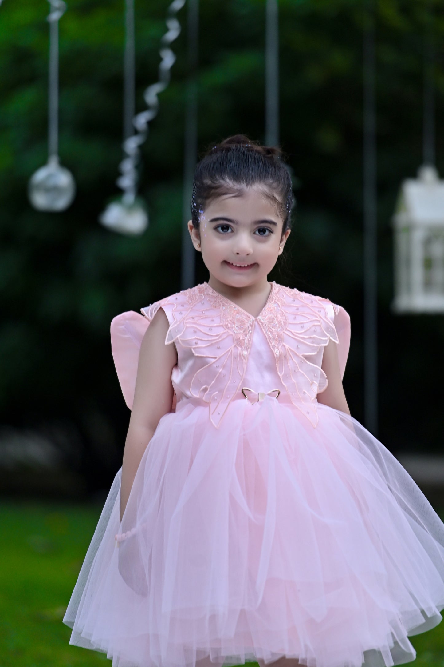 BABY EMBROIDED FROCK PEACH KDB-3004