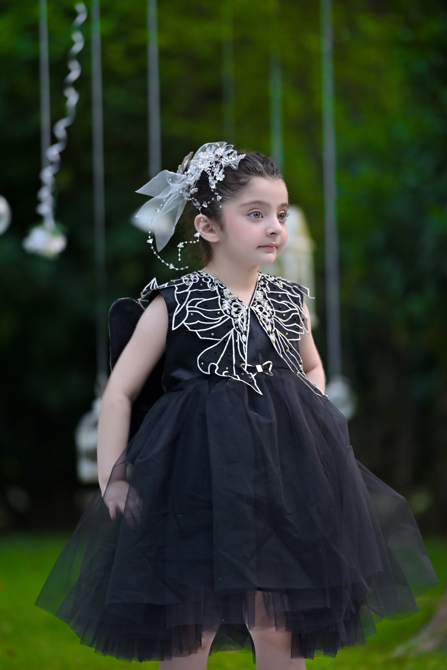 BABY EMBROIDED FROCK BLACK KDB-3005