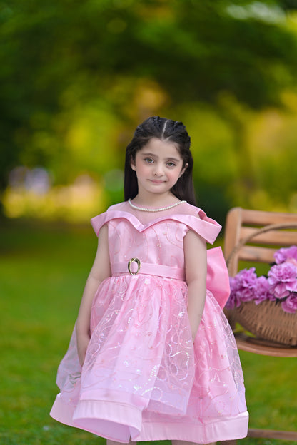 BABY EMBROIDED FROCK PINK KRG-3001
