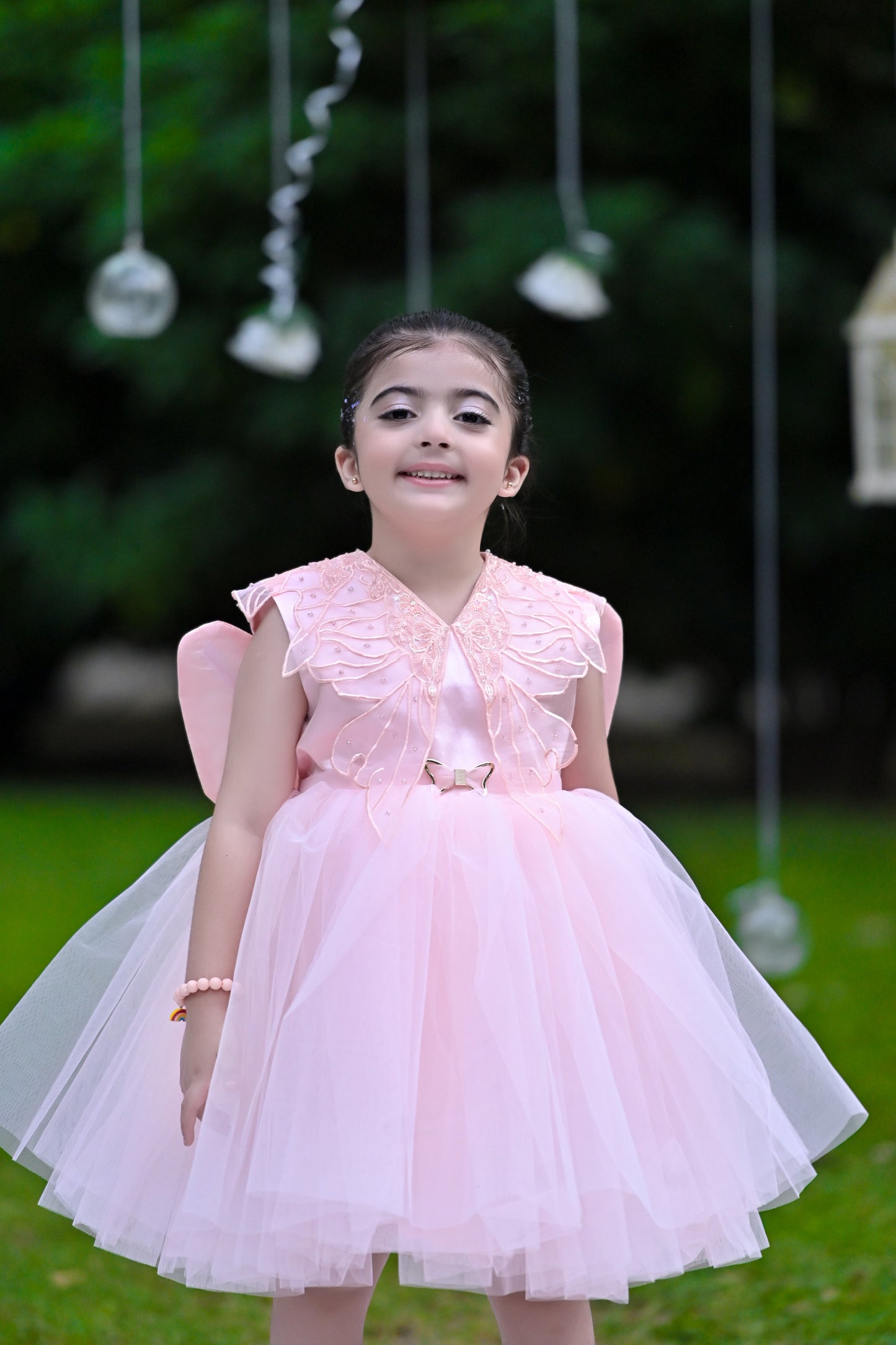 BABY EMBROIDED FROCK PEACH KDB-3004