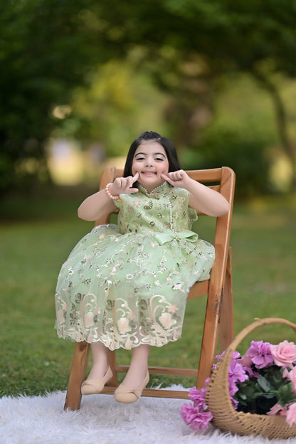 BABY EMBROIDED FROCK PISTA KGG-3007