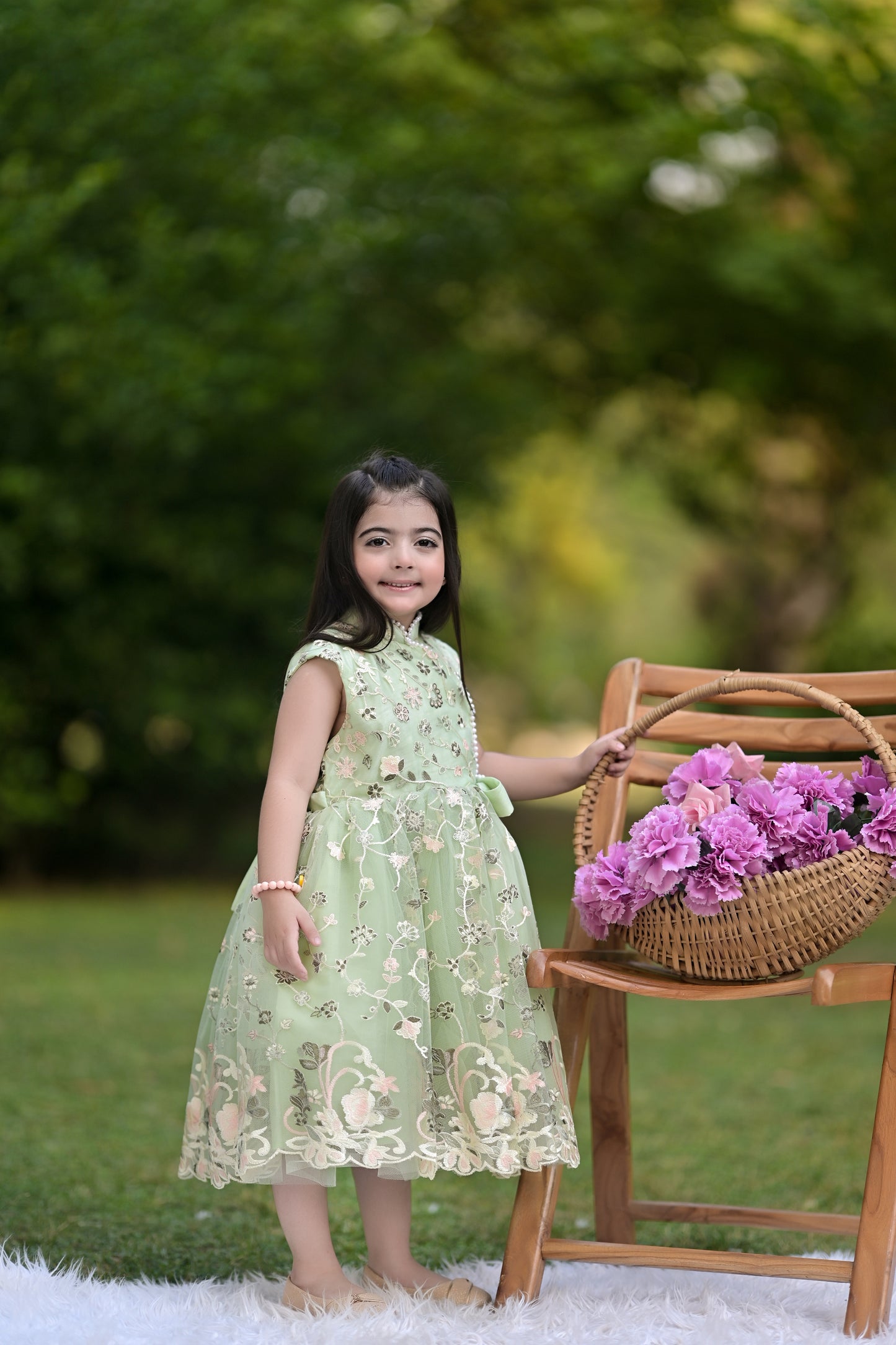 BABY EMBROIDED FROCK PISTA KGG-3007