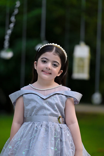 BABY EMBROIDED FROCK GRAY KRG-3000