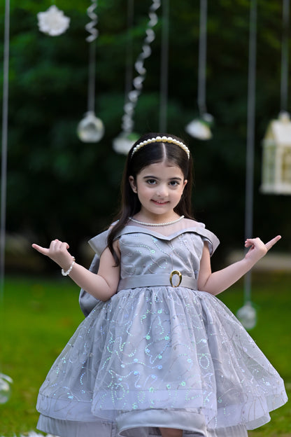 BABY EMBROIDED FROCK GRAY KRG-3000