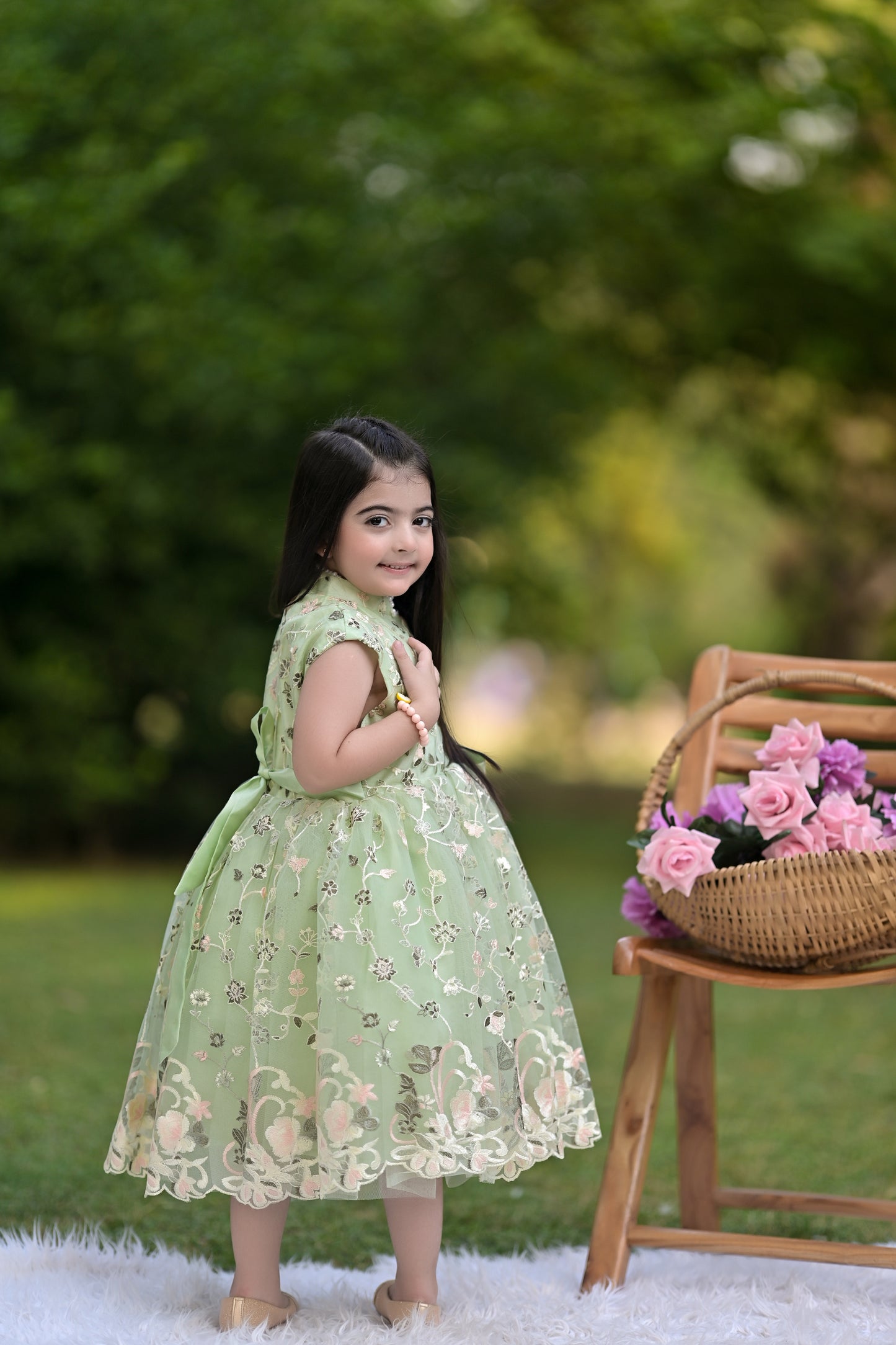 BABY EMBROIDED FROCK PISTA KGG-3007