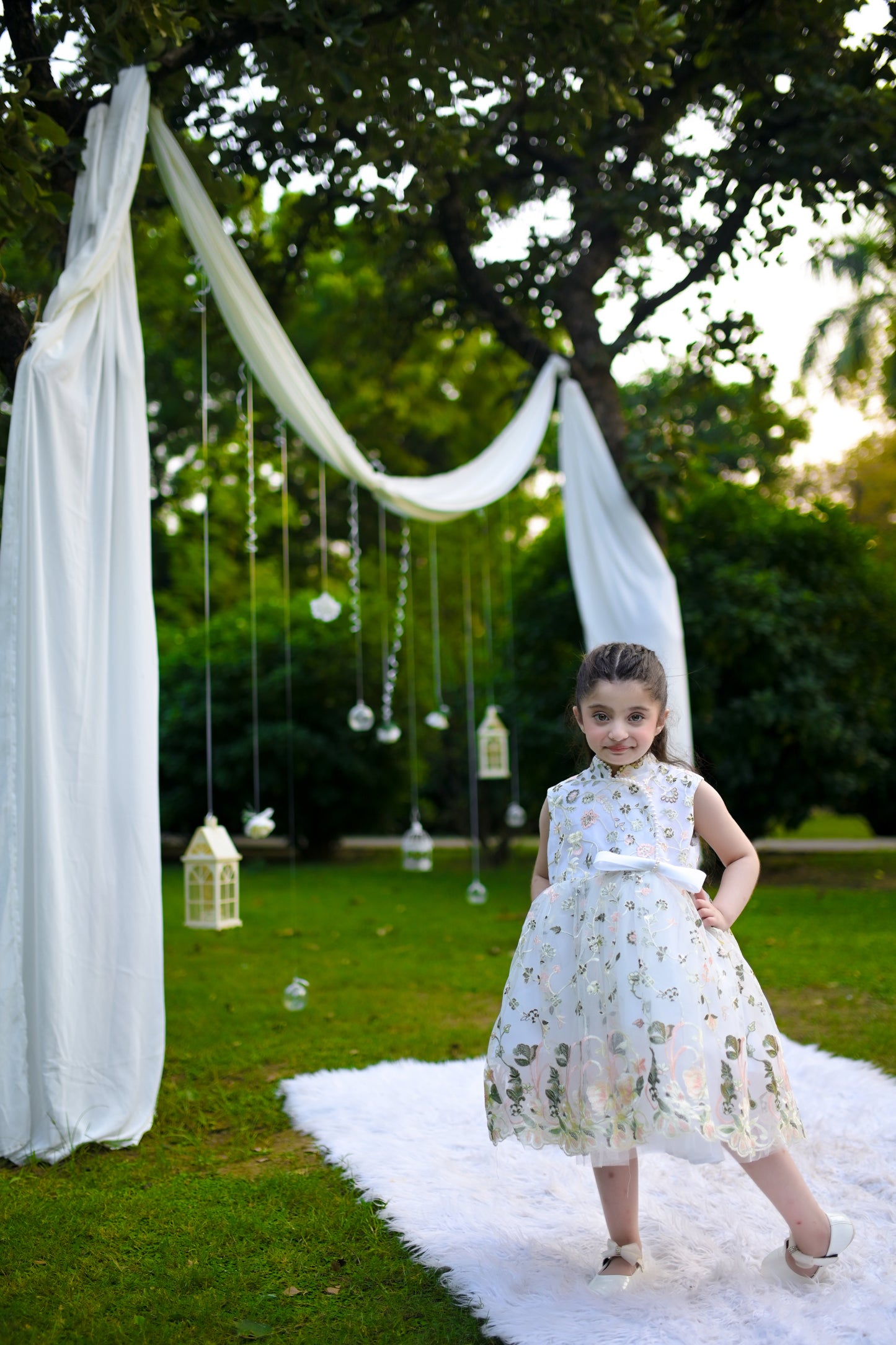 BABY EMBROIDED FROCK WHITE KGG-3008