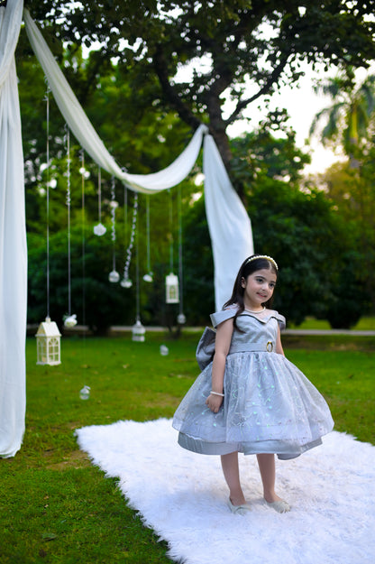 BABY EMBROIDED FROCK GRAY KRG-3000