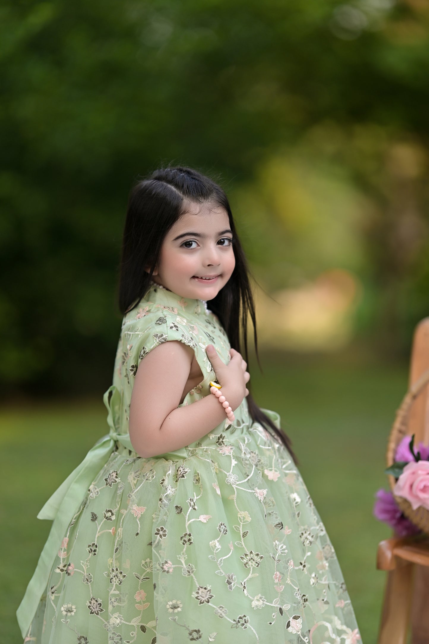 BABY EMBROIDED FROCK PISTA KGG-3007