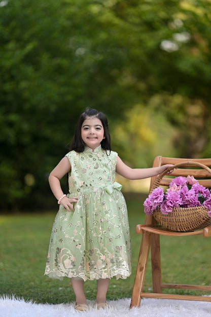 BABY EMBROIDED FROCK PISTA KGG-3007