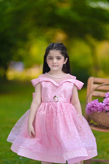 BABY EMBROIDED FROCK PINK KRG-3001