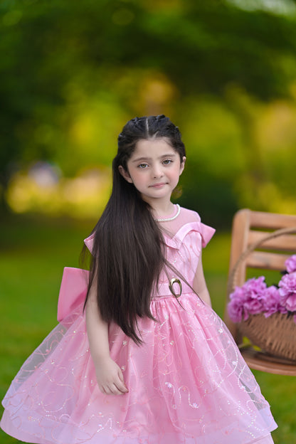 BABY EMBROIDED FROCK PINK KRG-3001