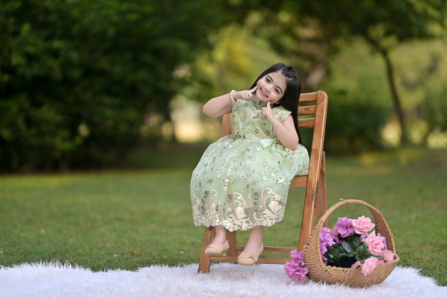 BABY EMBROIDED FROCK PISTA KGG-3007