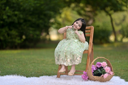 BABY EMBROIDED FROCK PISTA KGG-3007