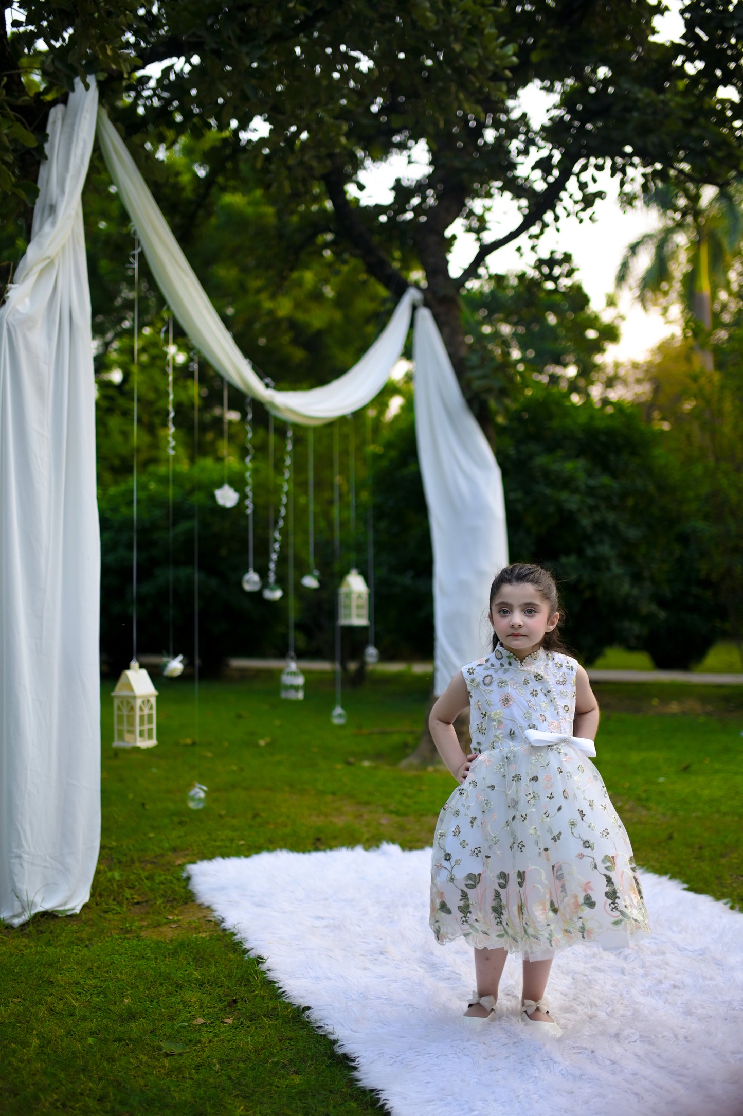 BABY EMBROIDED FROCK WHITE KGG-3008