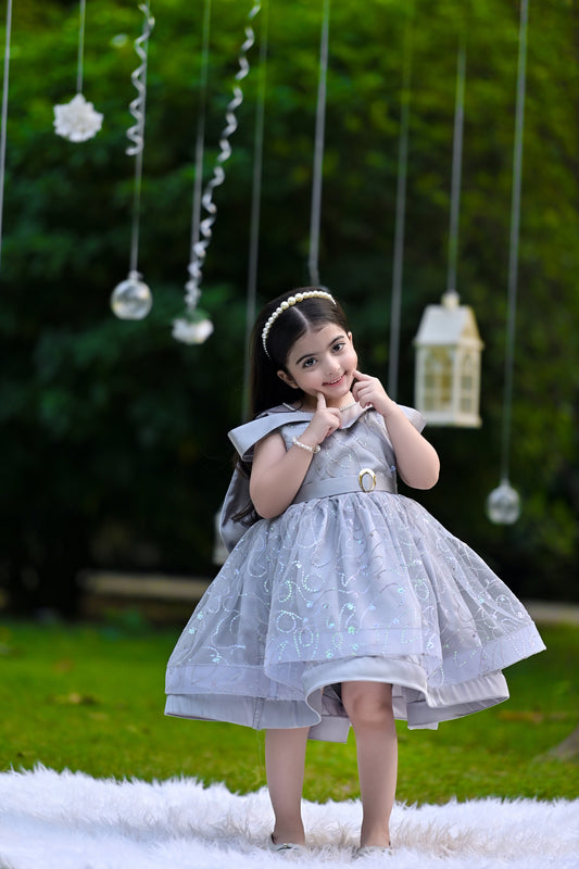BABY EMBROIDED FROCK GRAY KRG-3000