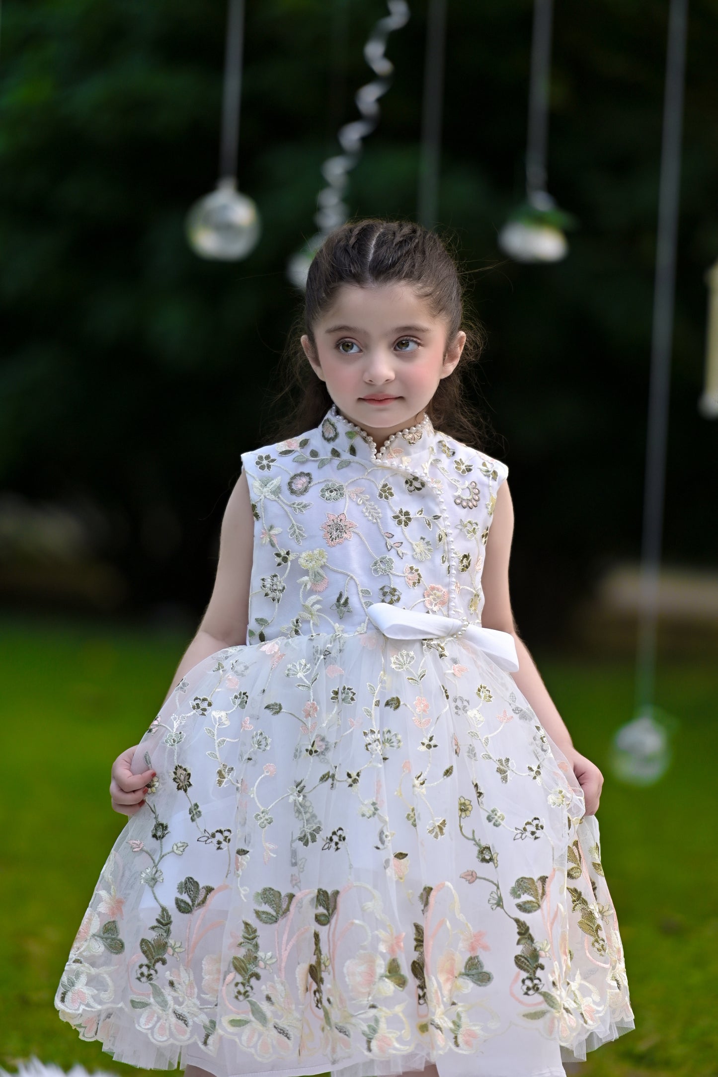 BABY EMBROIDED FROCK WHITE KGG-3008