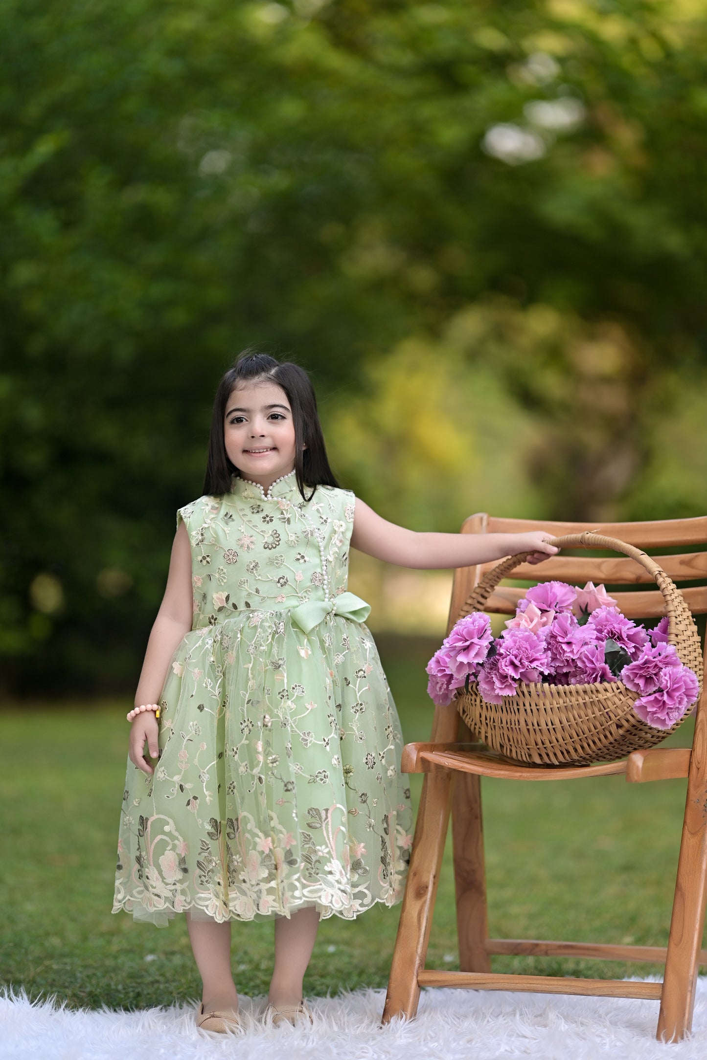 BABY EMBROIDED FROCK PISTA KGG-3007