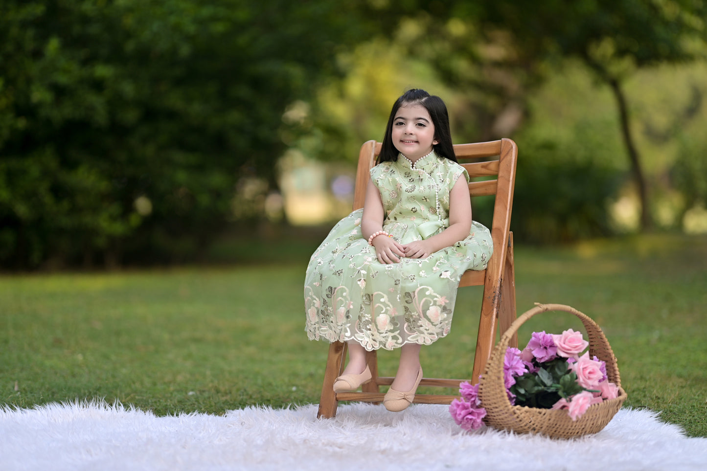 BABY EMBROIDED FROCK PISTA KGG-3007